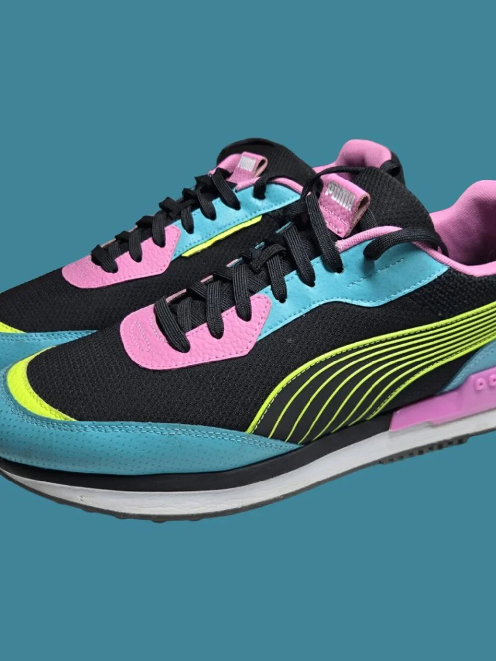 Size 12 - PUMA City Rider Puma Black/Porcelain/Opera Mauve/Yellow Alert